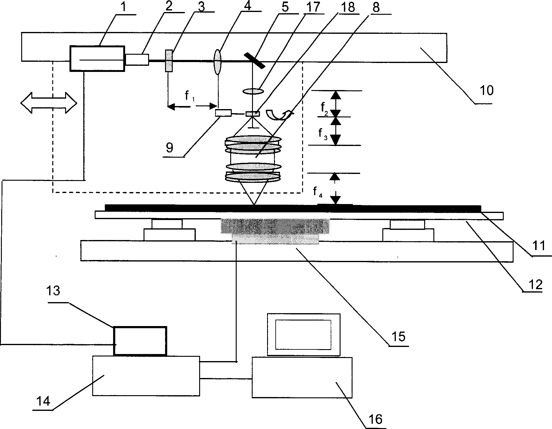 Method and device for light etching micrometer structure of smooth surface