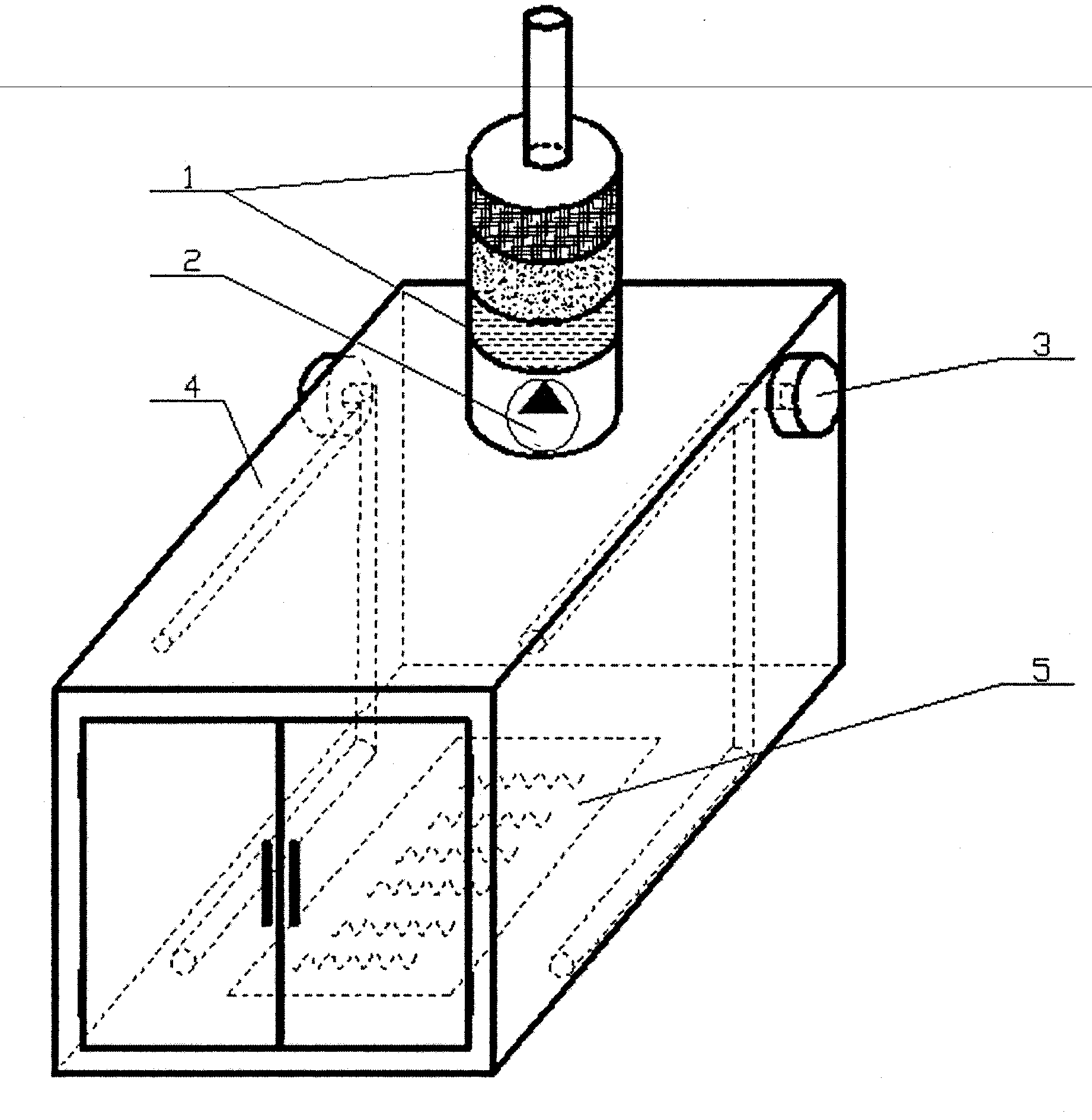 Novel automobile baking finish house by utilizing negative pressure and circulating air