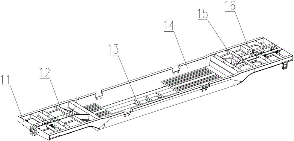 Railway piggyback container transportation flatcar