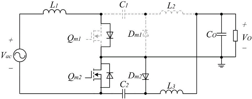 Three-path forward voltage output single-stage bridgeless CukPFC converter and control method thereof