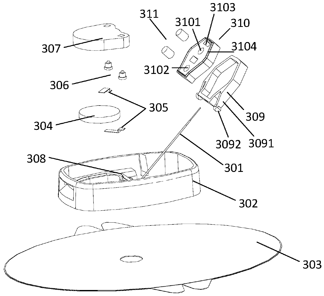 Separately powered dynamic blood sugar monitoring transmitter, system and signal sampling method