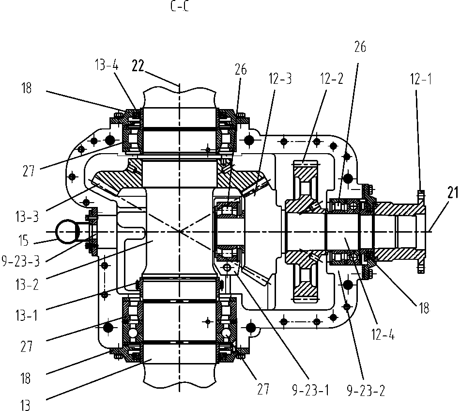 Hydraulic-hydraumatic comprehensive driving axle gear box