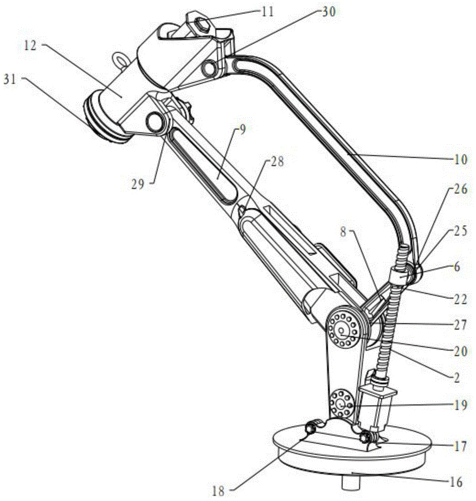 A six-degree-of-freedom industrial robot driven by a ball screw