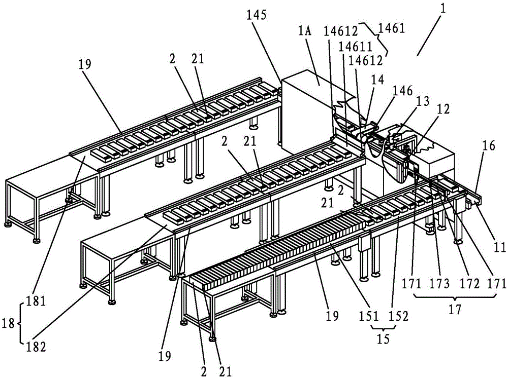 Automatic identification and sorting device for products with identification codes