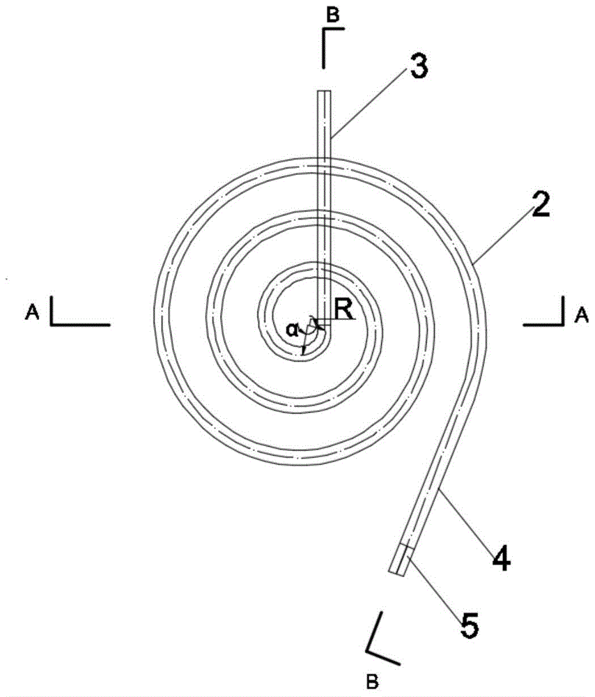 Variable radius spiral spillway