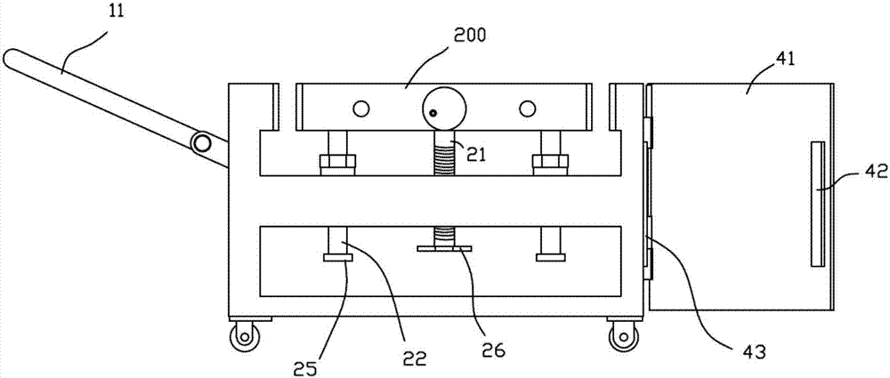 Carriage device for dyeing cloth basket