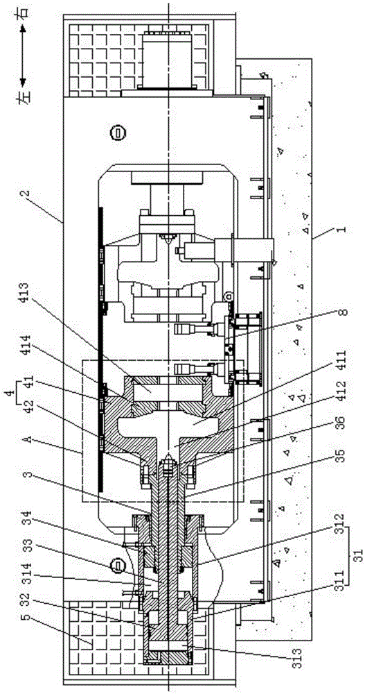 Wheel set dismantlement press-fit machine for rail transit rolling stock