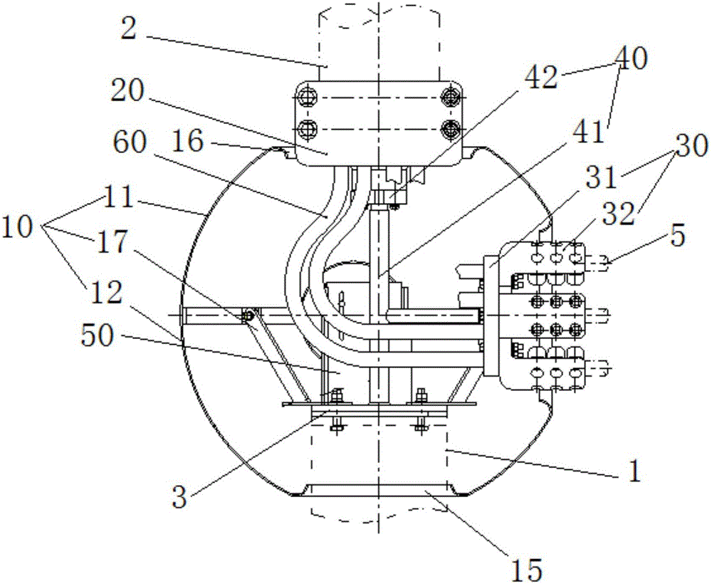 A ground knife static contact fitting for low-end valve hall of 800kv converter station