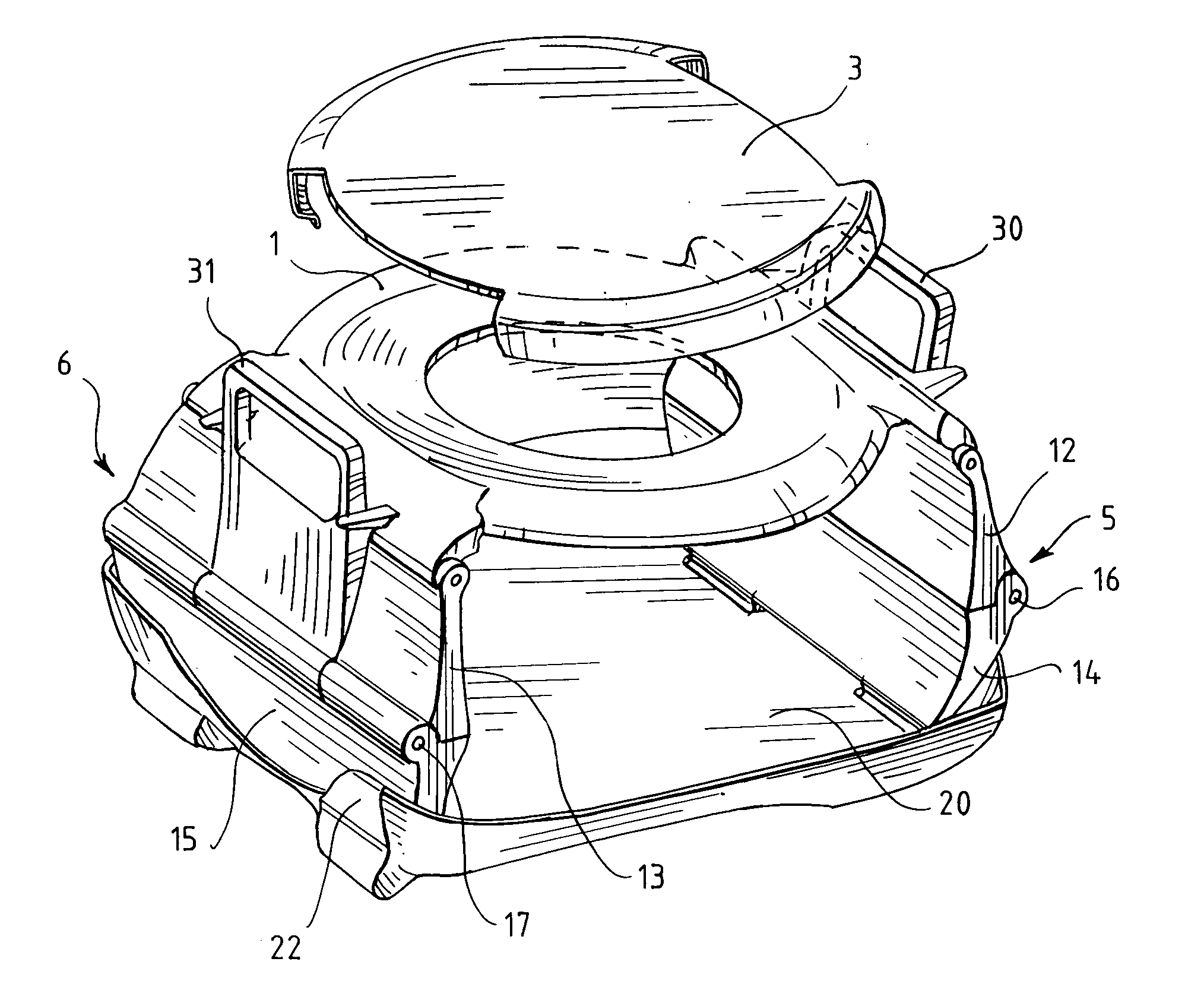 Portable popup potty and disposable bag