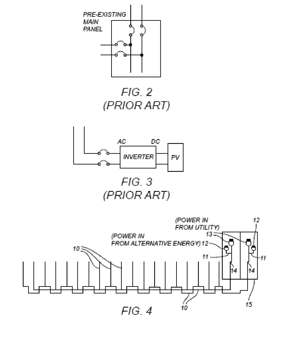 Alternative energy bus bar by pass breaker, methods of use and installation