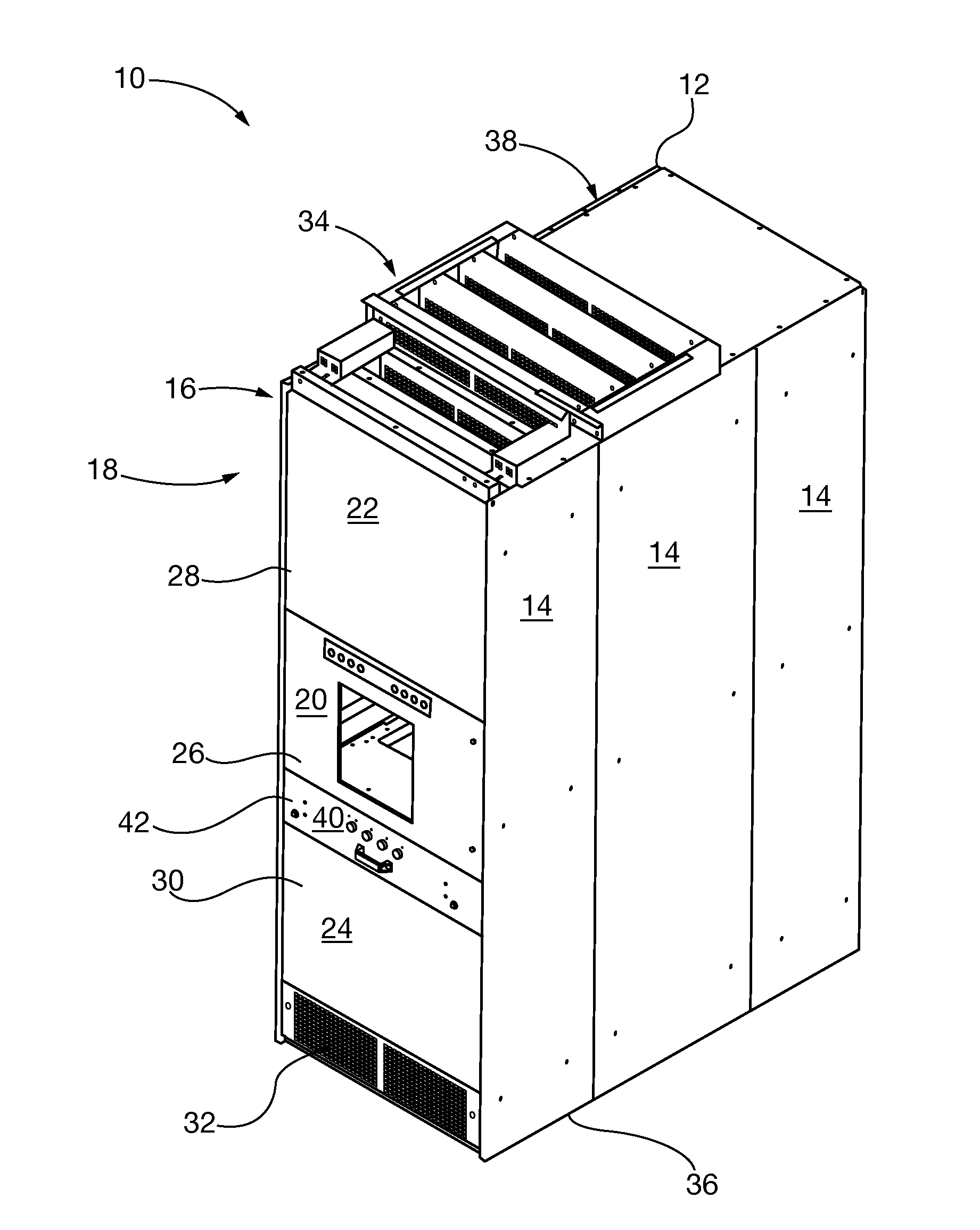 Modular draw out fan module with chimney design for cooling components in low voltage switchgear