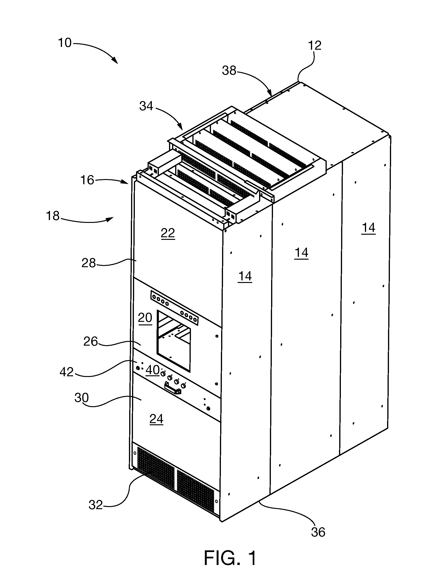 Modular draw out fan module with chimney design for cooling components in low voltage switchgear