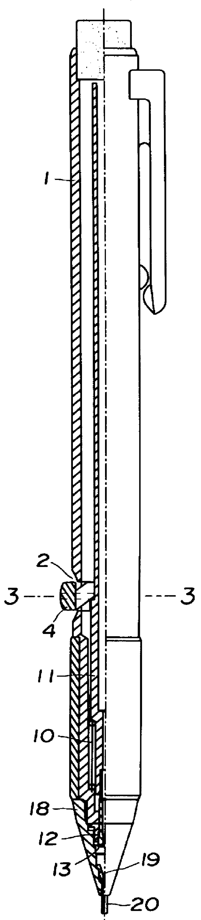 Side-knock type mechanical pencil