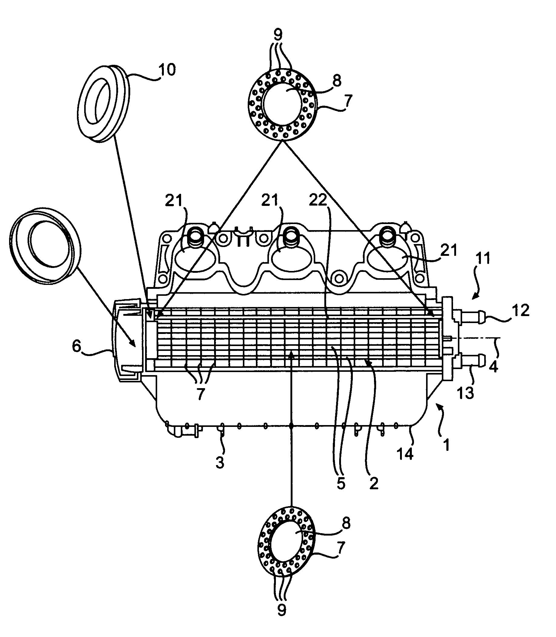 Combined intercooler and flame arrester