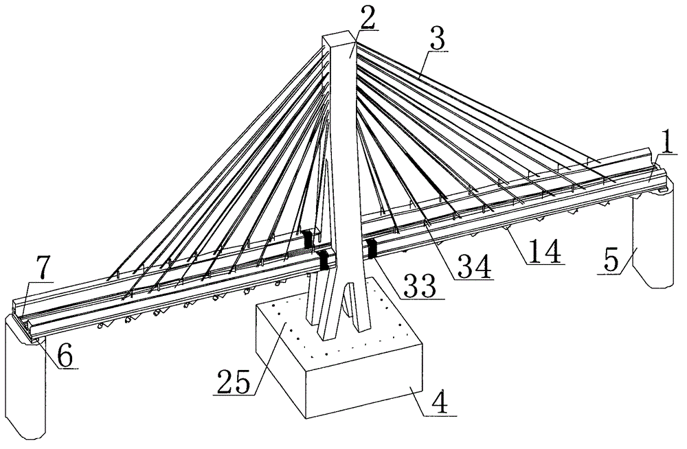 Railway cable-stayed bridge test model