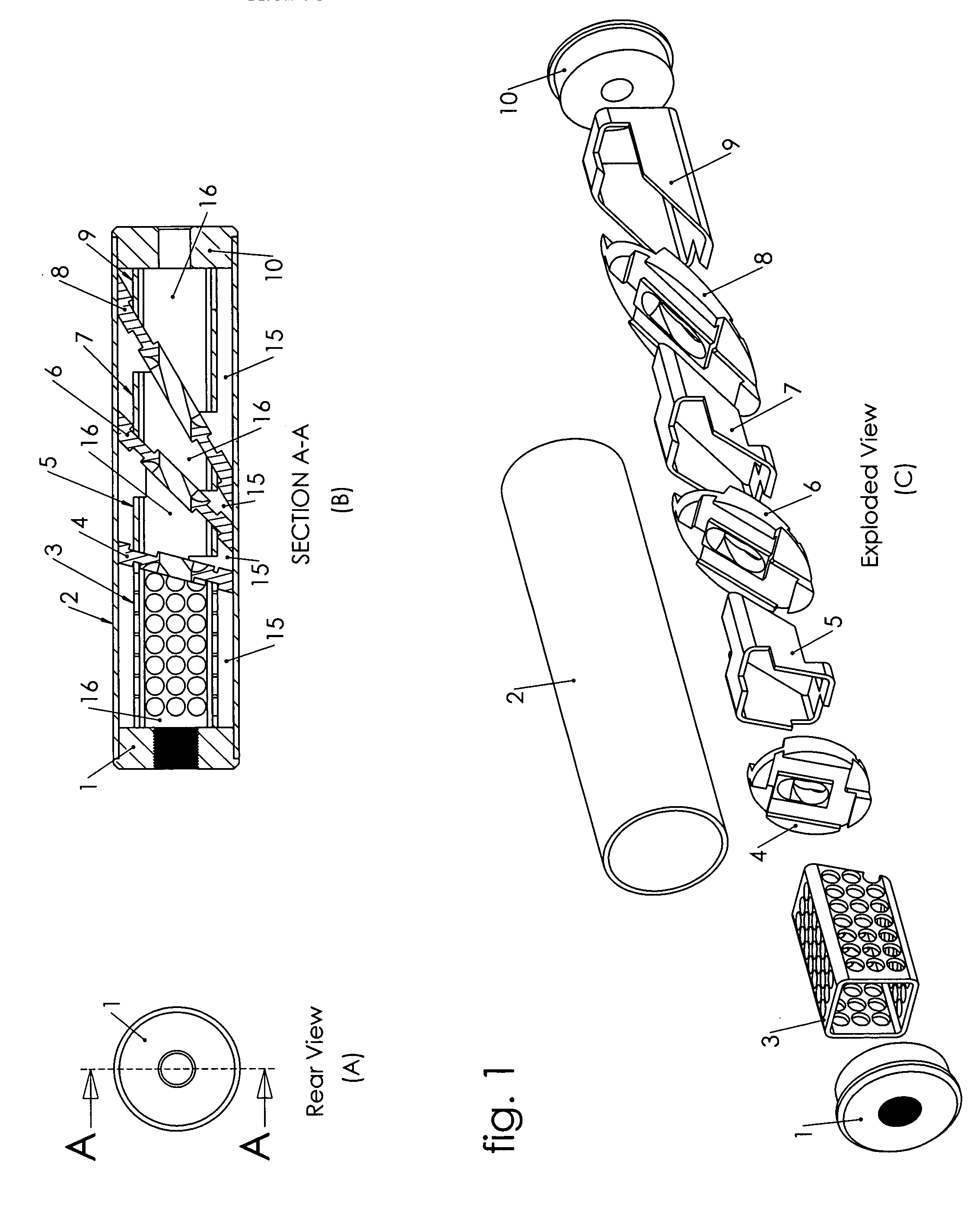 Asymmetric firearm silencer with coaxial elements