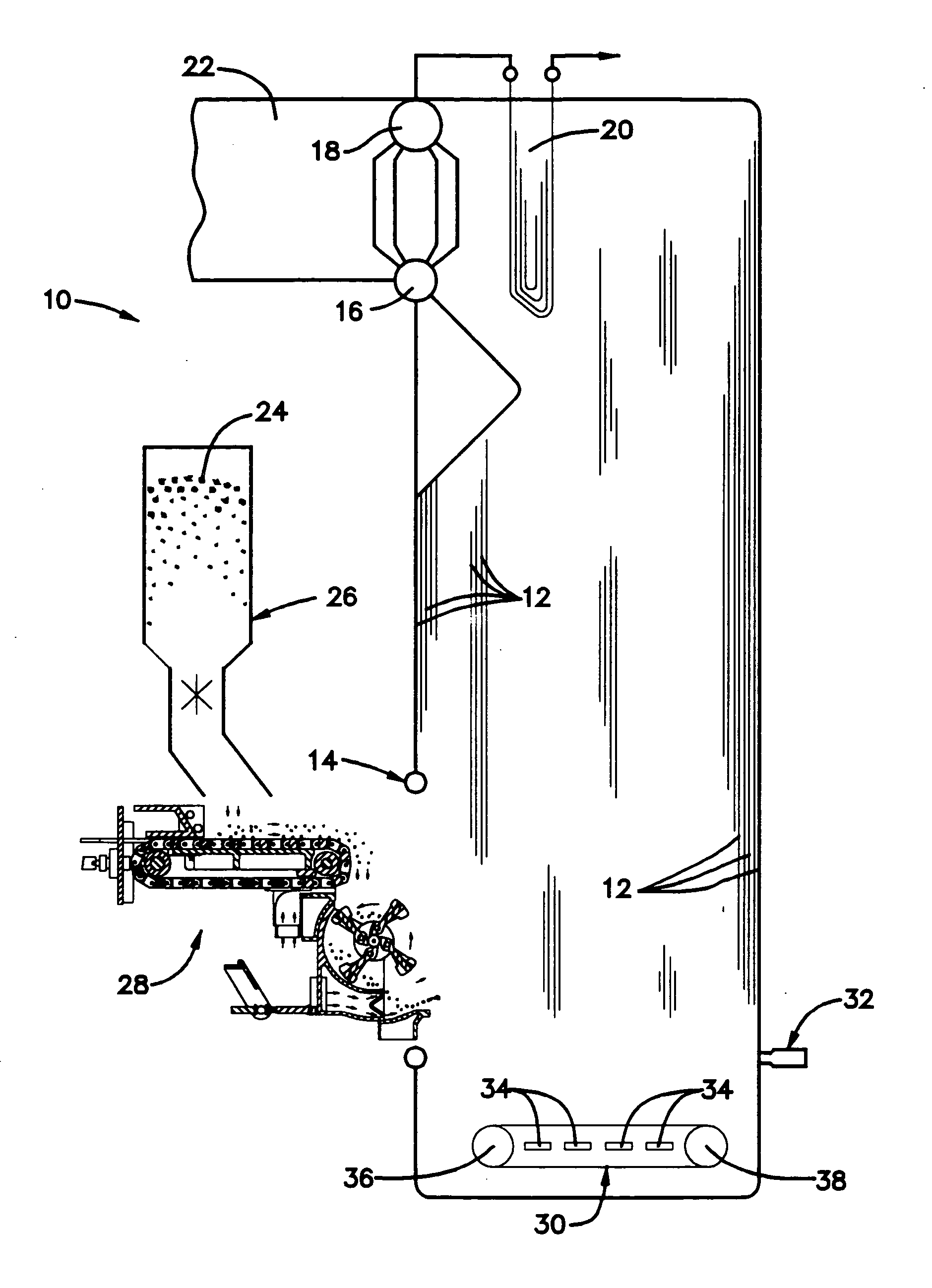 Apparatus for controlling the deposition of feed material on a deposition build-up surface