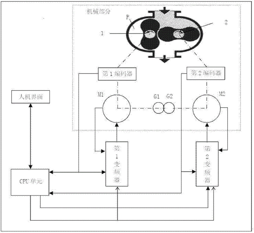 A dual-drive spindle control system for an oil-free dry vacuum pump