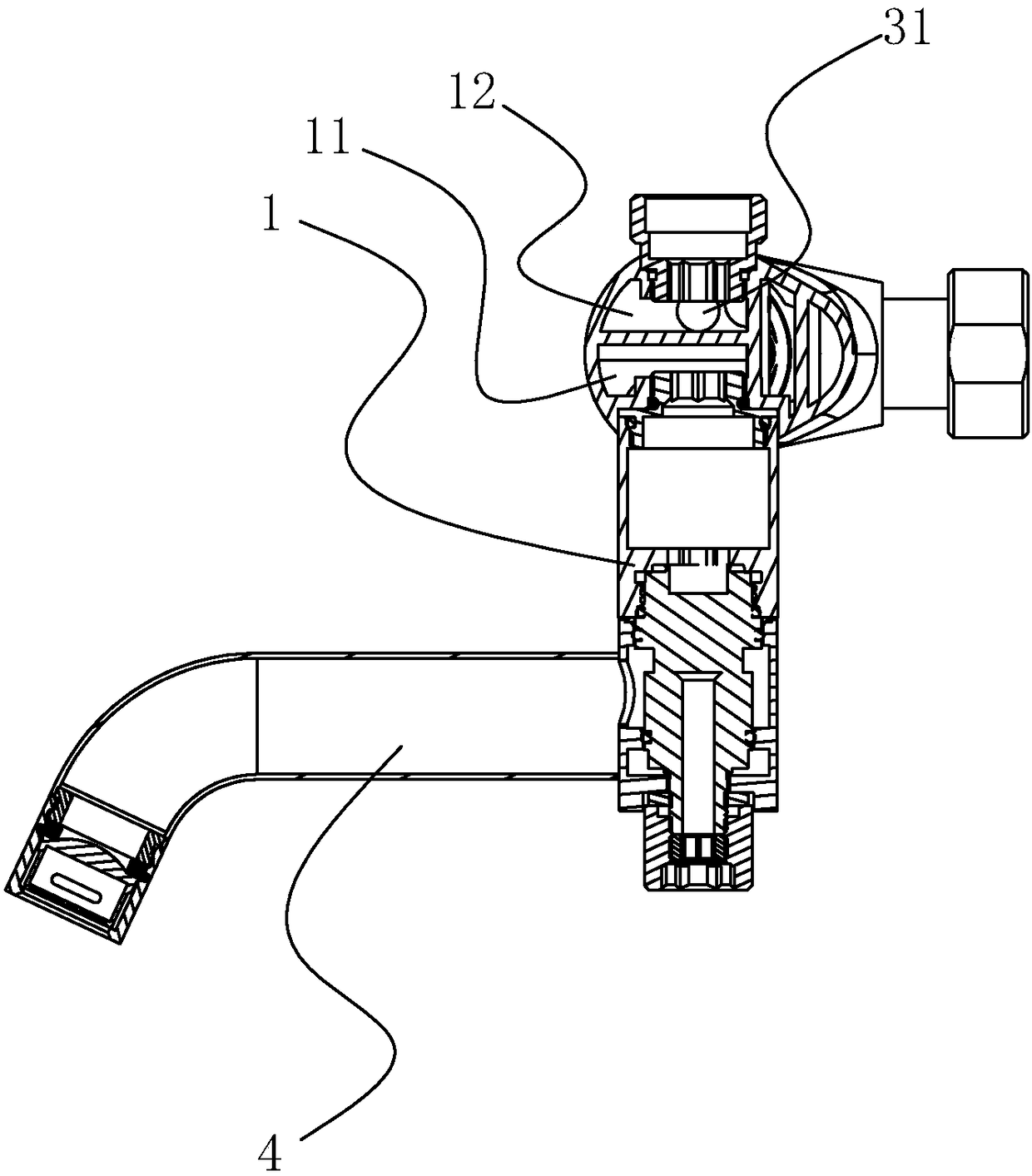 A constant temperature water outlet component that is easy to install