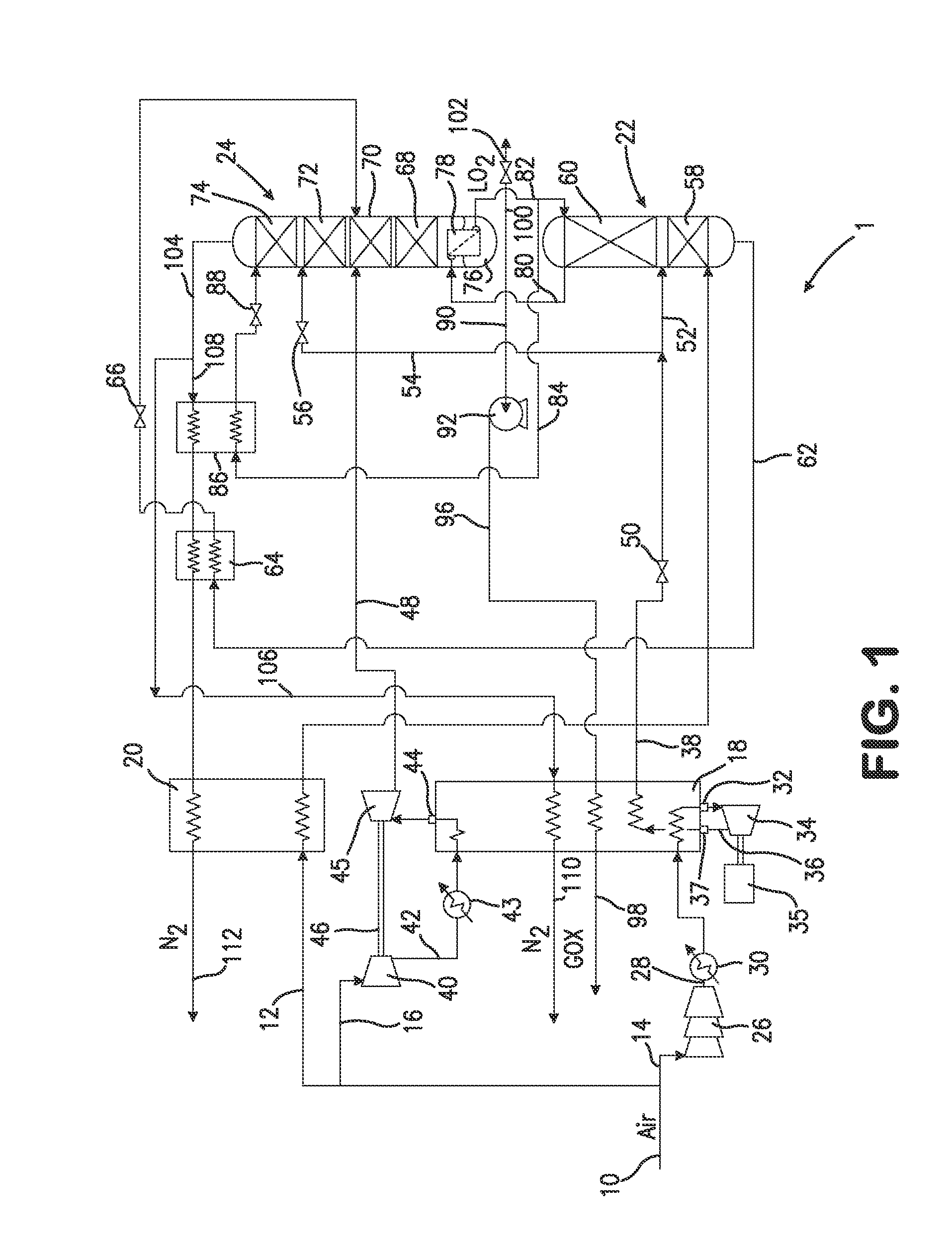 Air separation method and apparatus