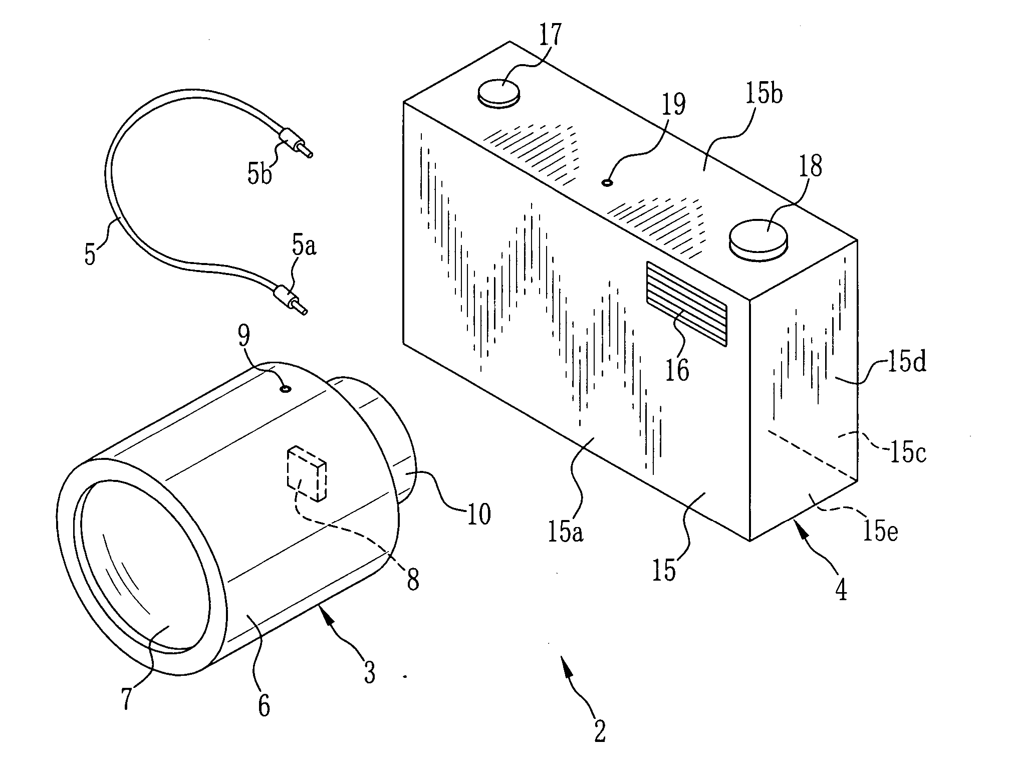 Camera system for attaching lens unit to electronics device