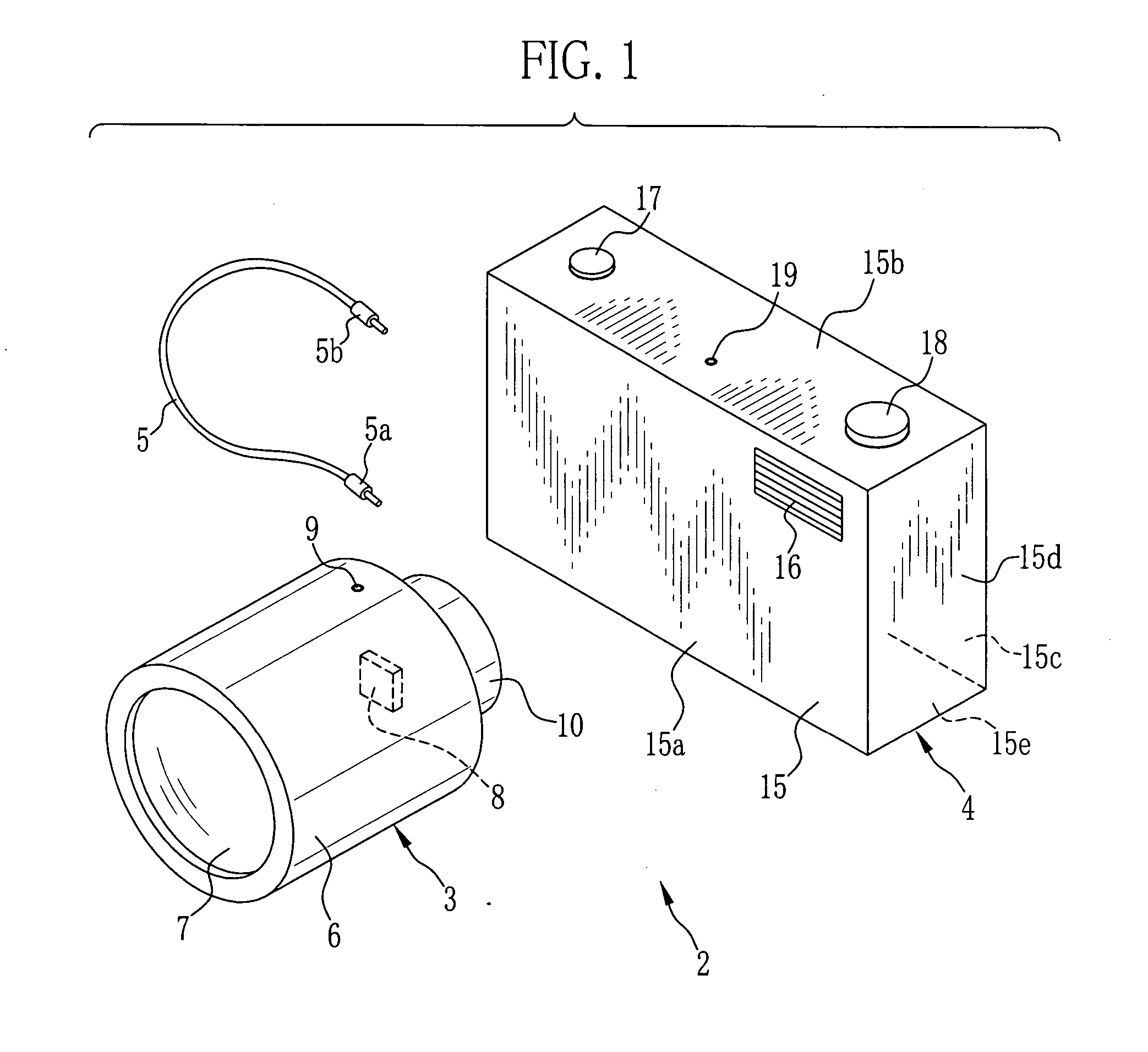 Camera system for attaching lens unit to electronics device