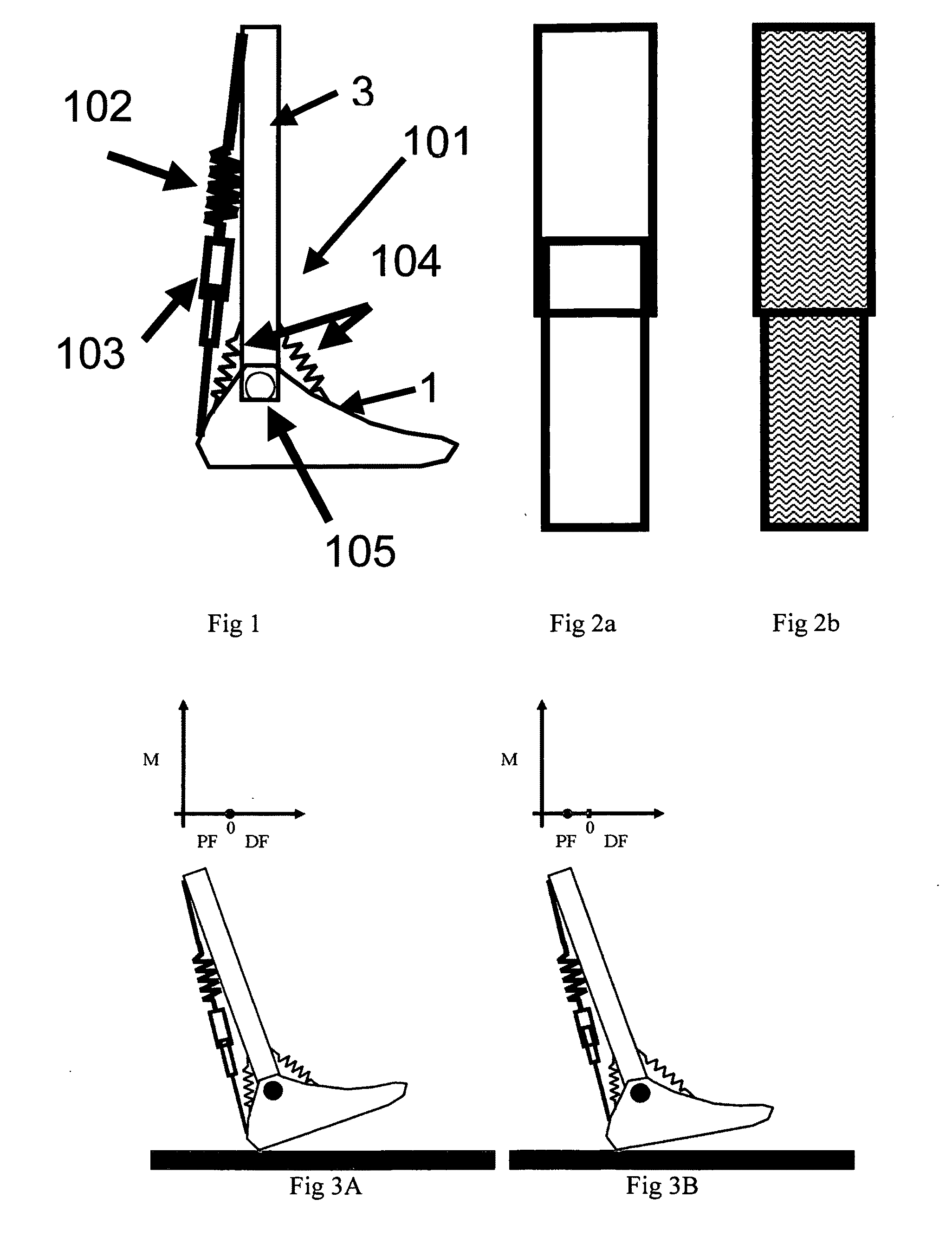 Passive ankle-foot prosthesis and orthosis capable of automatic adaptation to sloped walking surfaces and method of use