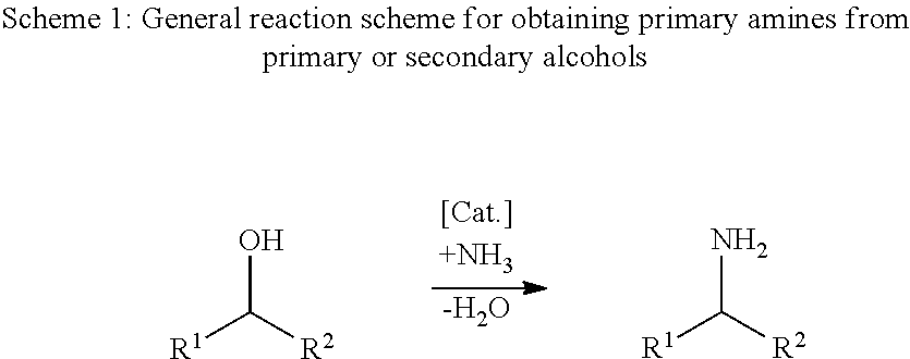 Process for the direct amination of secondary alcohols with ammonia to give primary amines