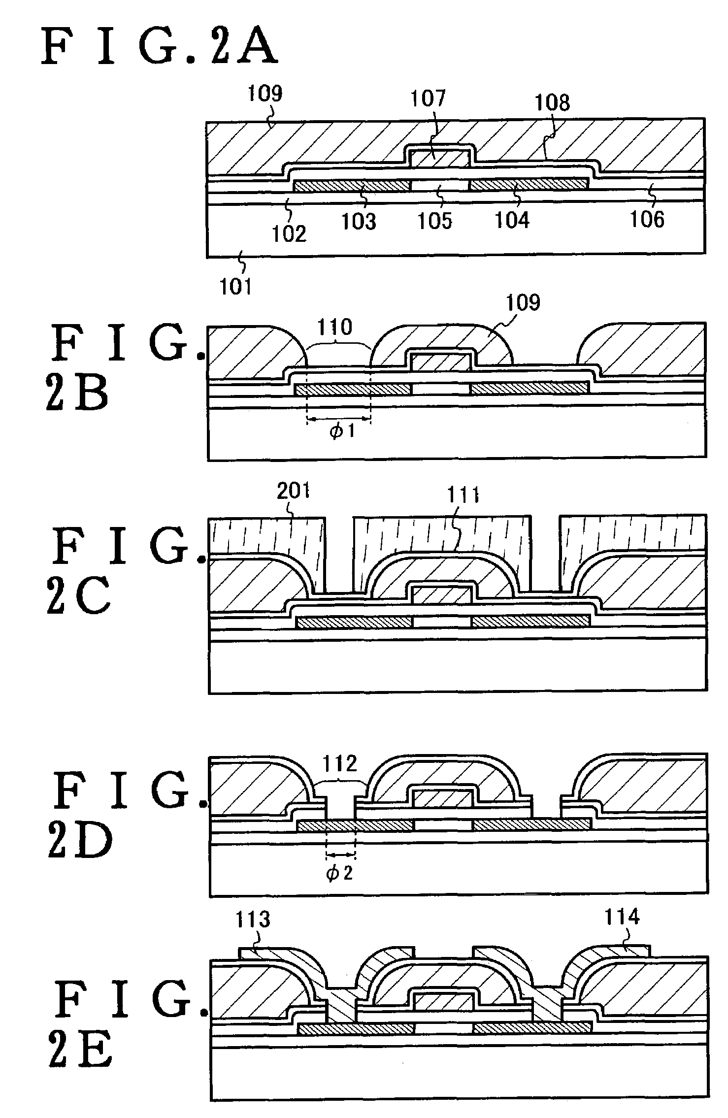 Semiconductor device and display element using semiconductor device