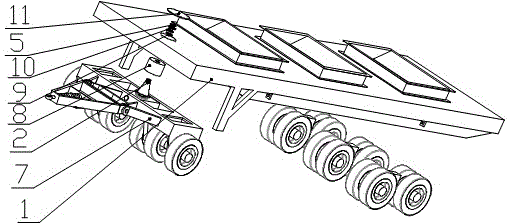 Solid tyre flat car steering shaft and mounting method thereof