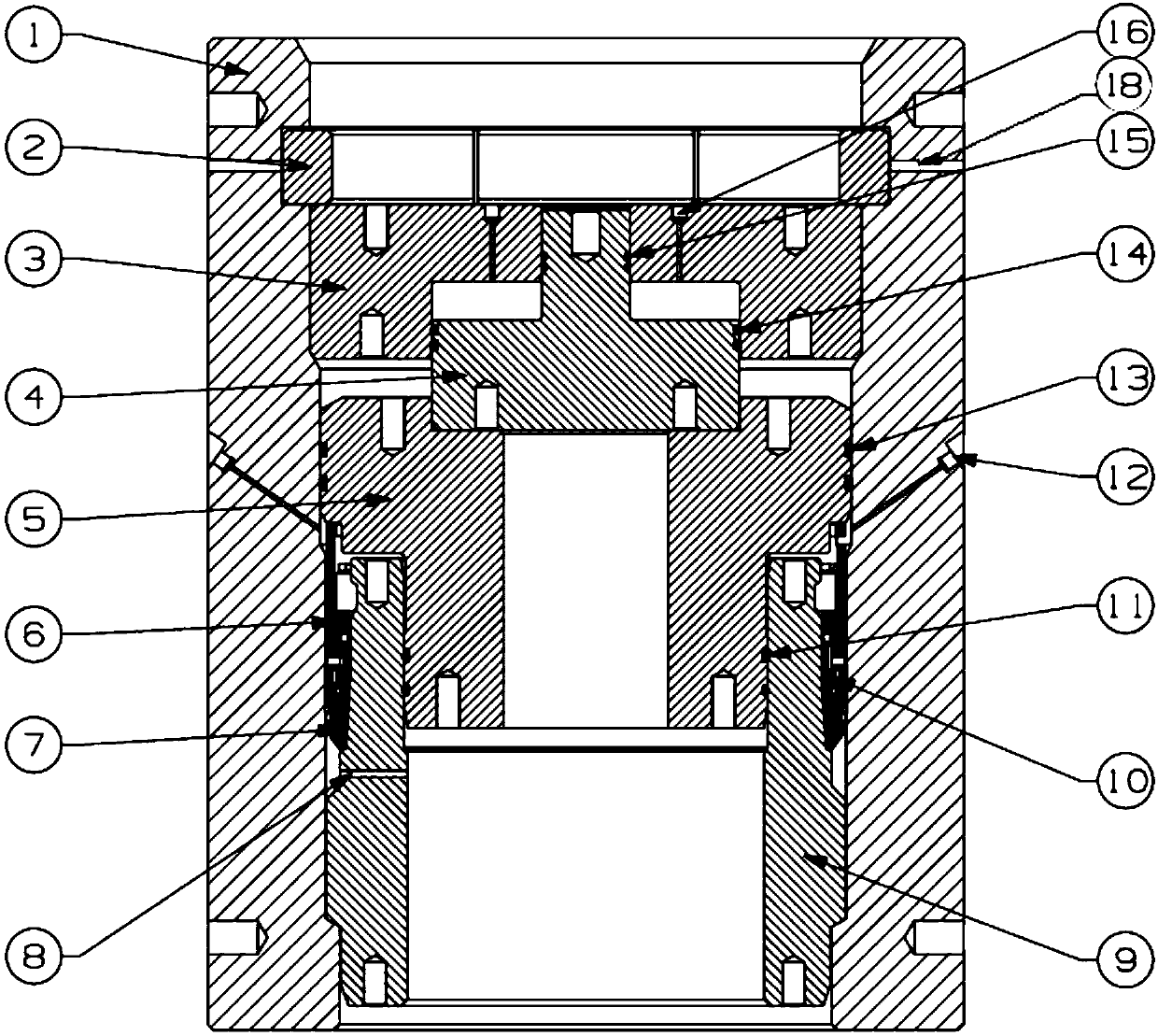 Underwater wellhead head annulus seal surface test device capable of simultaneously loading and pressurizing