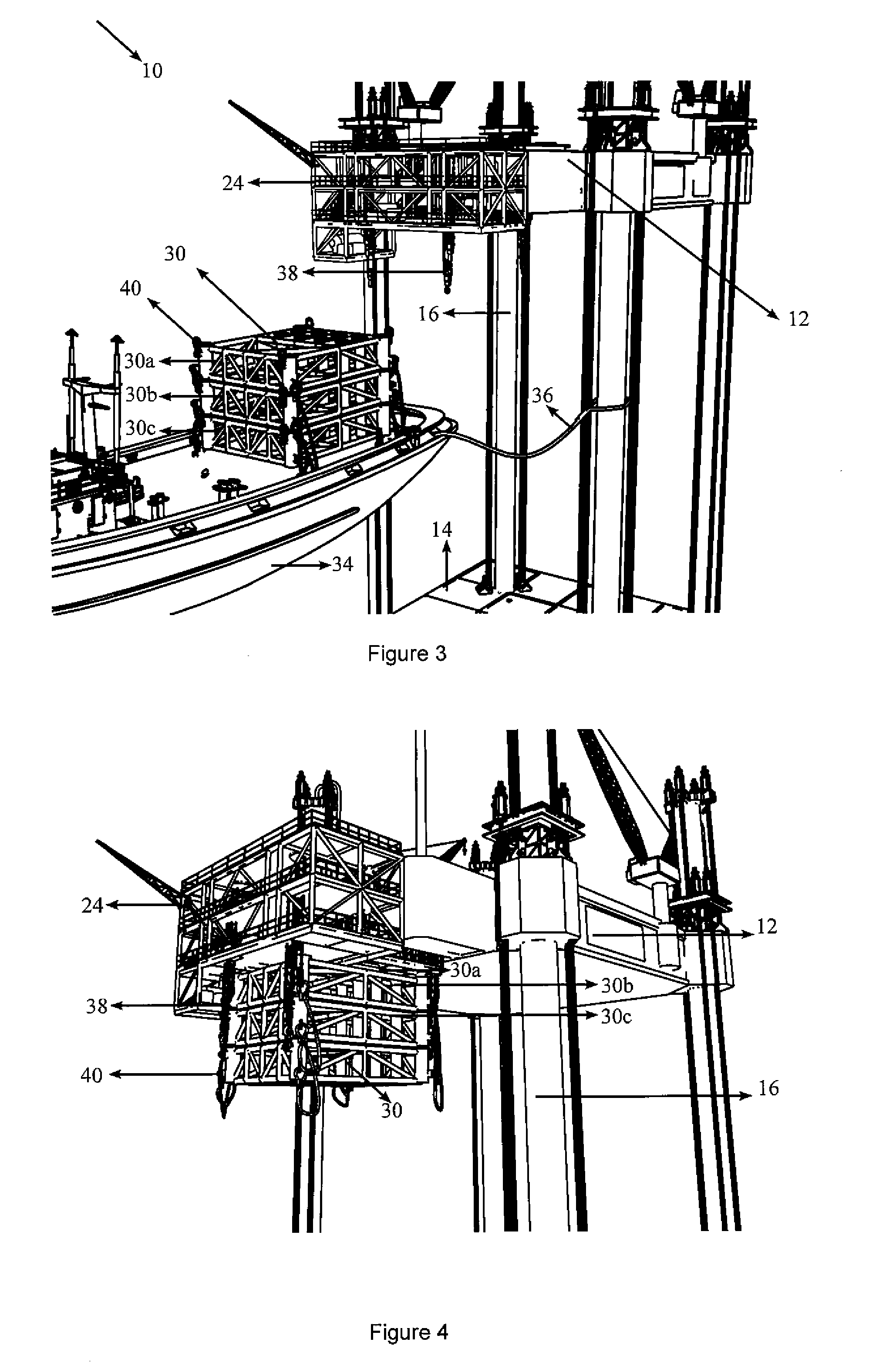 Offshore unit and method of installing wellhead platform using the offshore unit