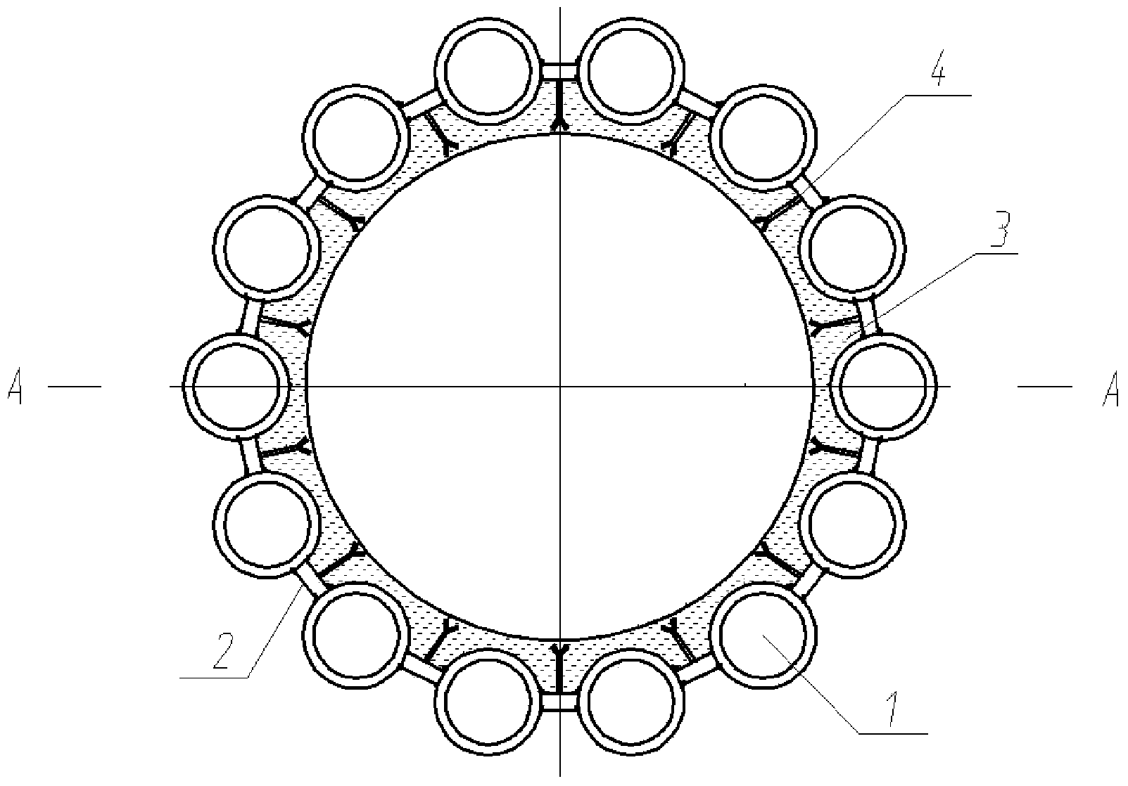 Slagging tube of fluidized-bed boiler