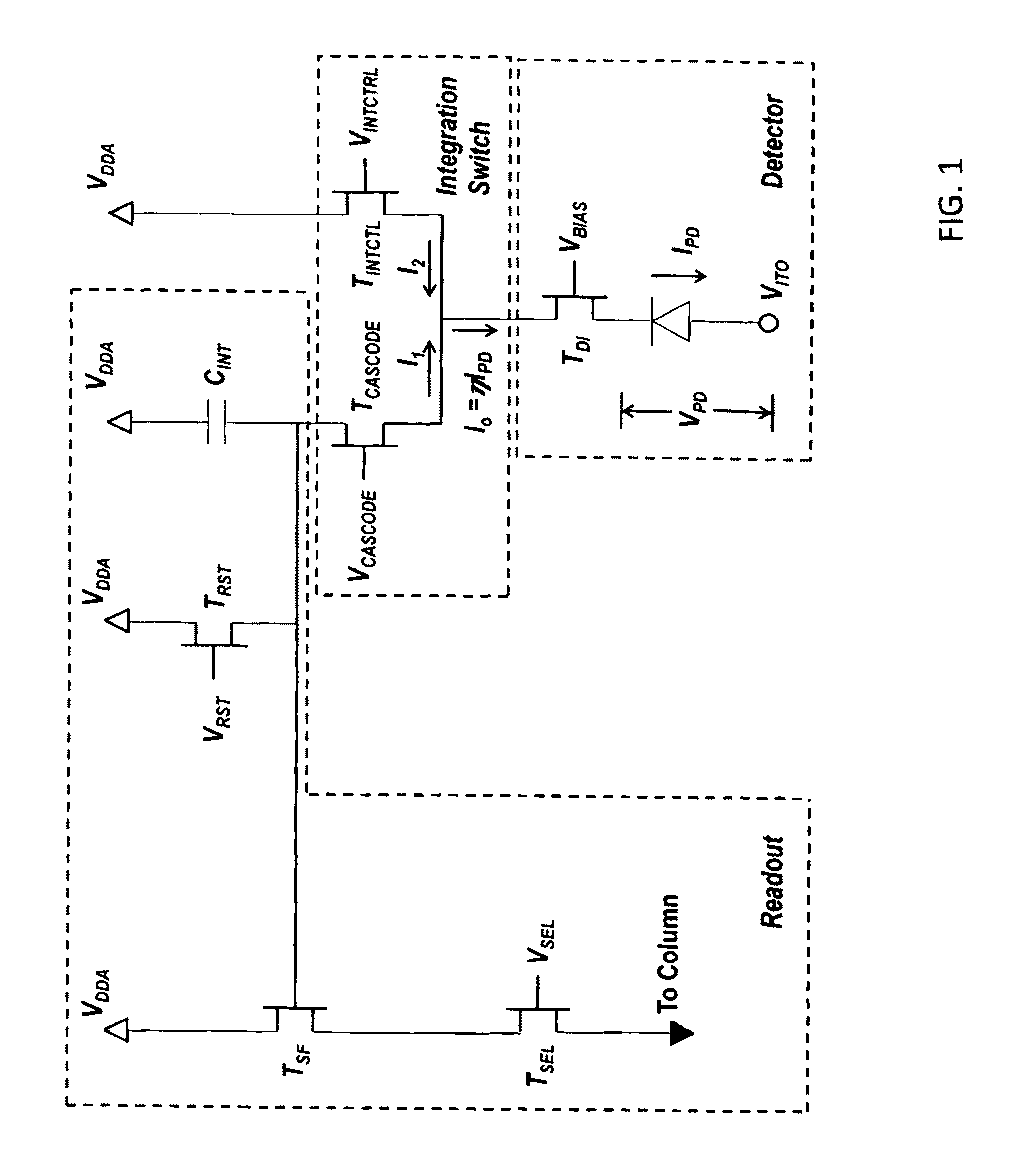 Snapshot pixel circuit for minimizing leakage current in an imaging sensor having a two-pole integration switch