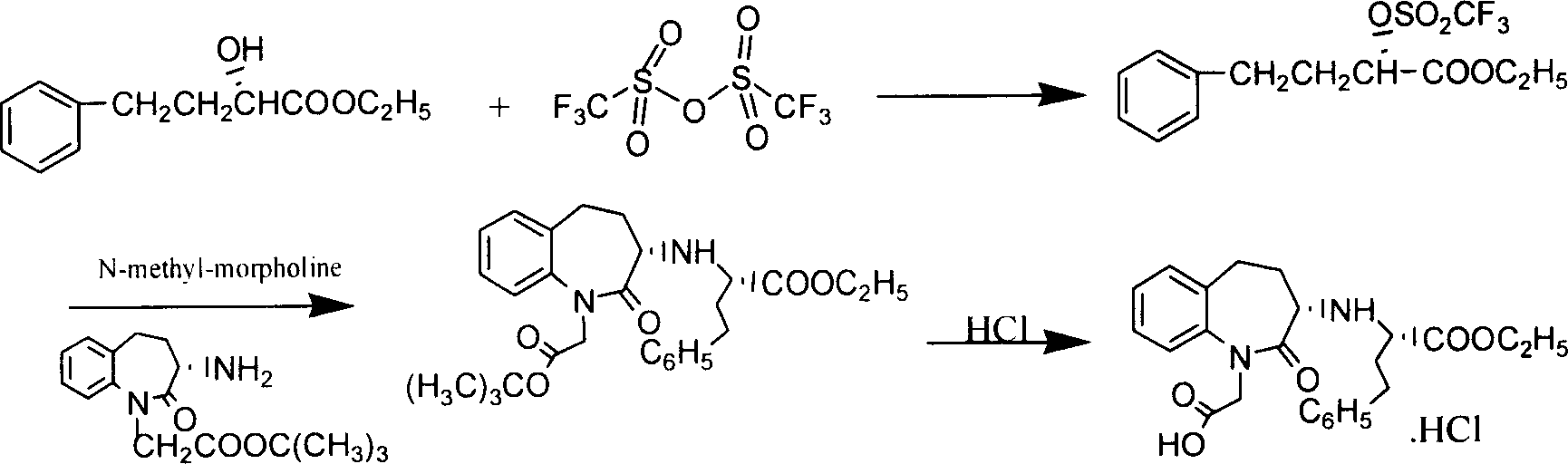 Process for preparing Benazepril hydrochloride materials