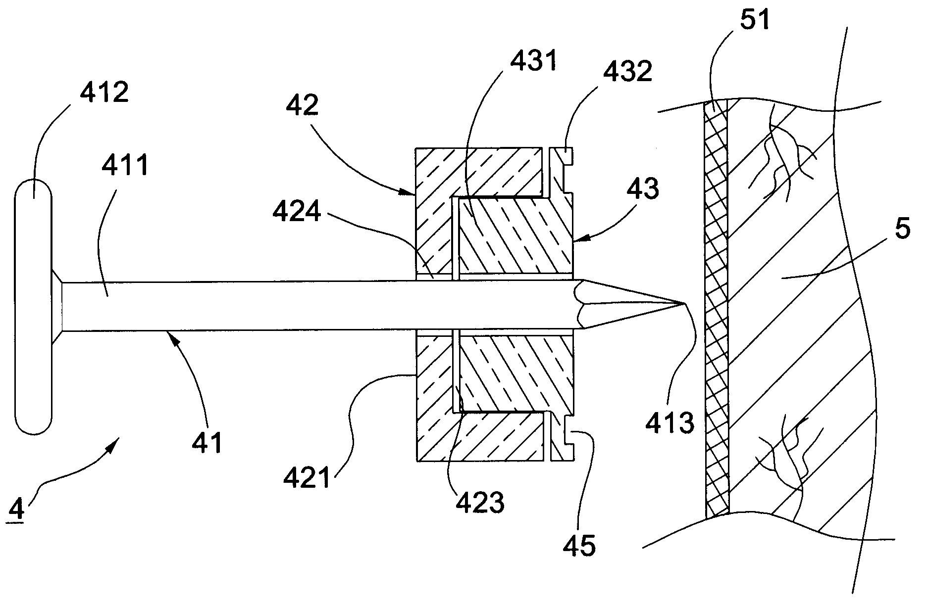 Assemblage of sealing nail