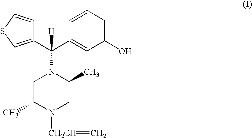 Enantiomerically pure opioid diarylmethylpiperzine and methods of using same