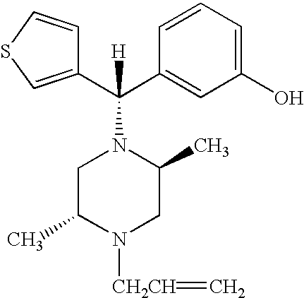 Enantiomerically pure opioid diarylmethylpiperzine and methods of using same