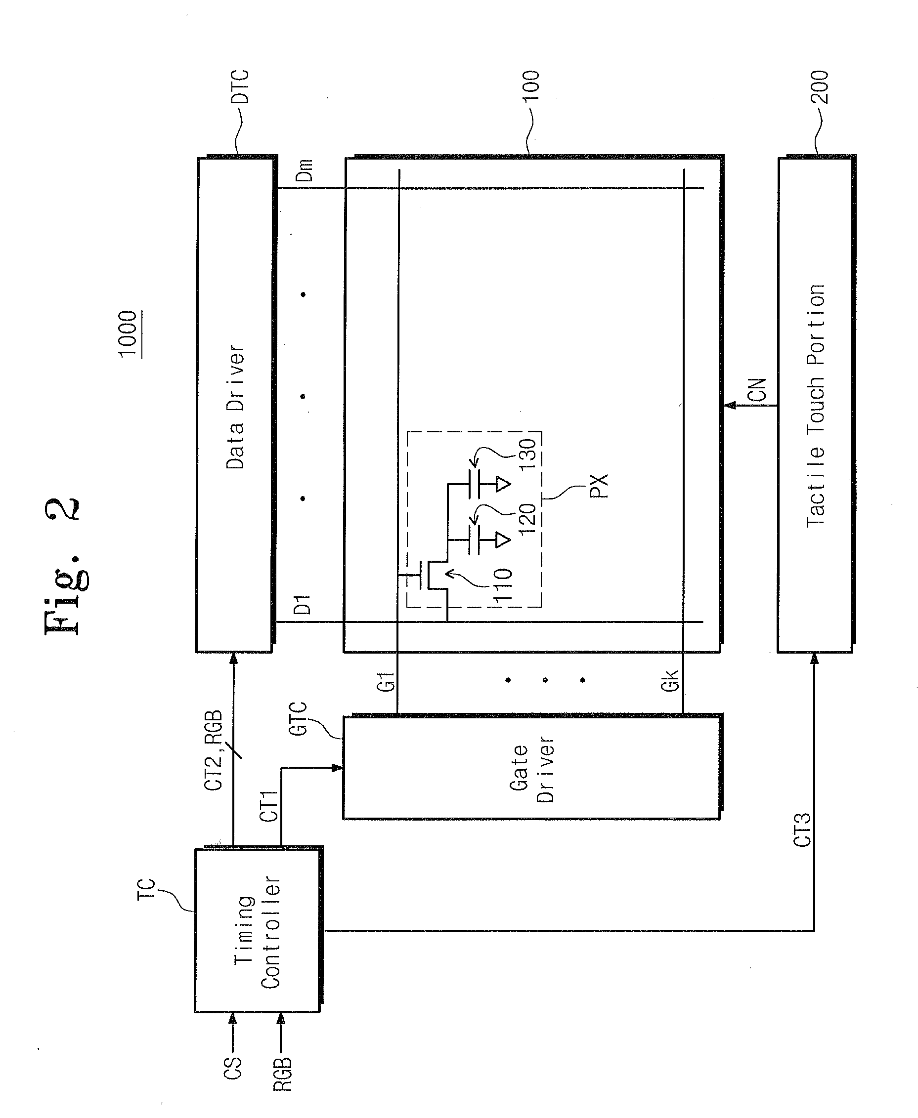 Display apparatus for sensing touch and providing an electro-tactile feeling and a method of driving the same