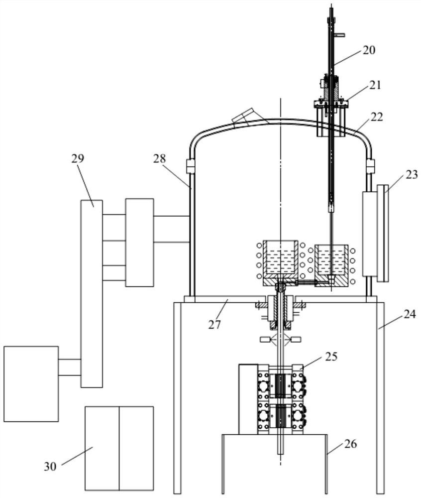 High-vacuum continuous casting forming equipment and process for precious metal layered composite materials