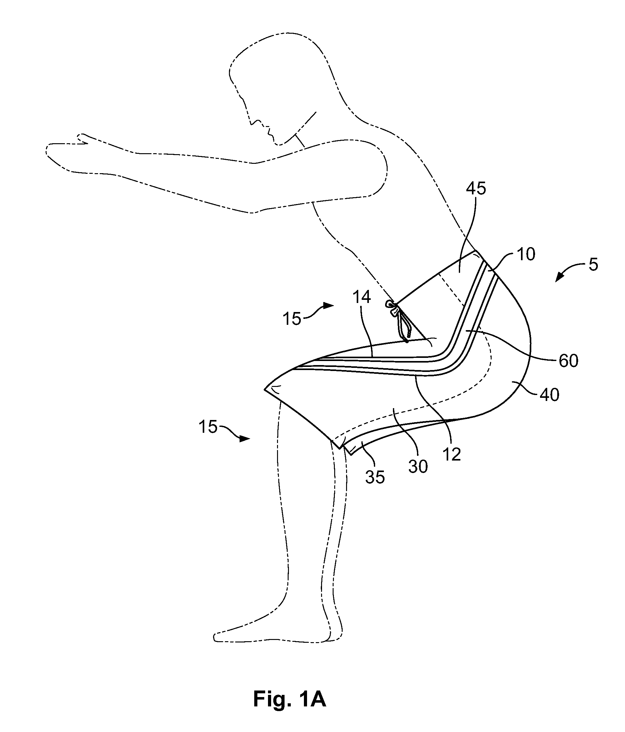 Garment with stretchable section and related methods