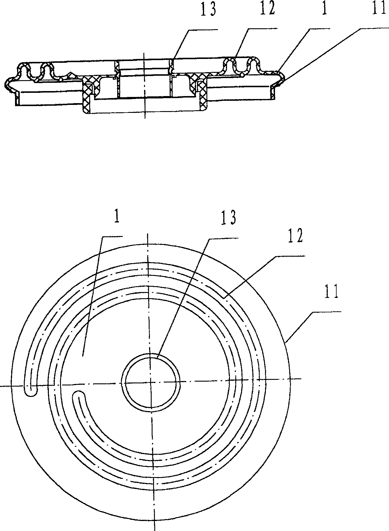 Helical corrugated flexible rubber water sealing envelope