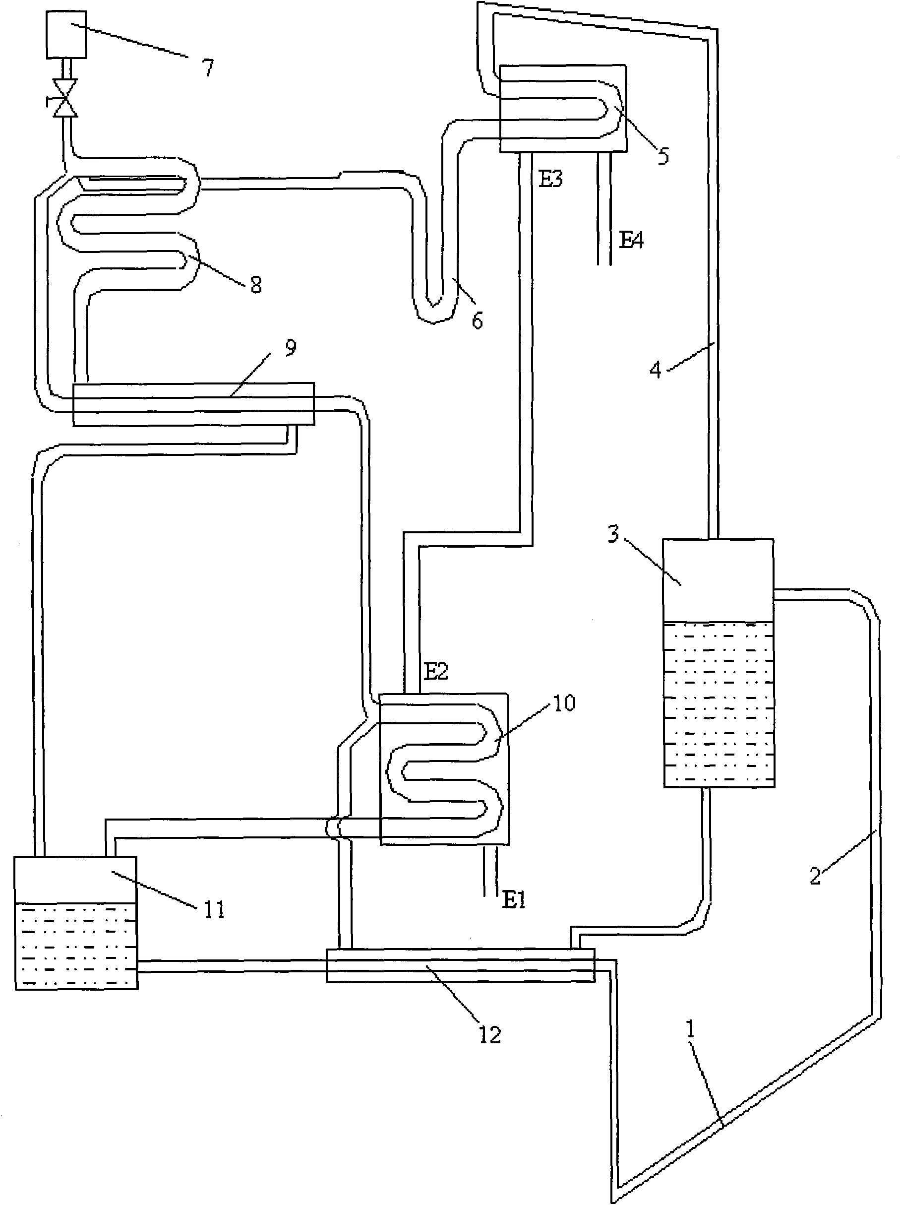 Diffused absorption refrigeration and hot water system using solar power