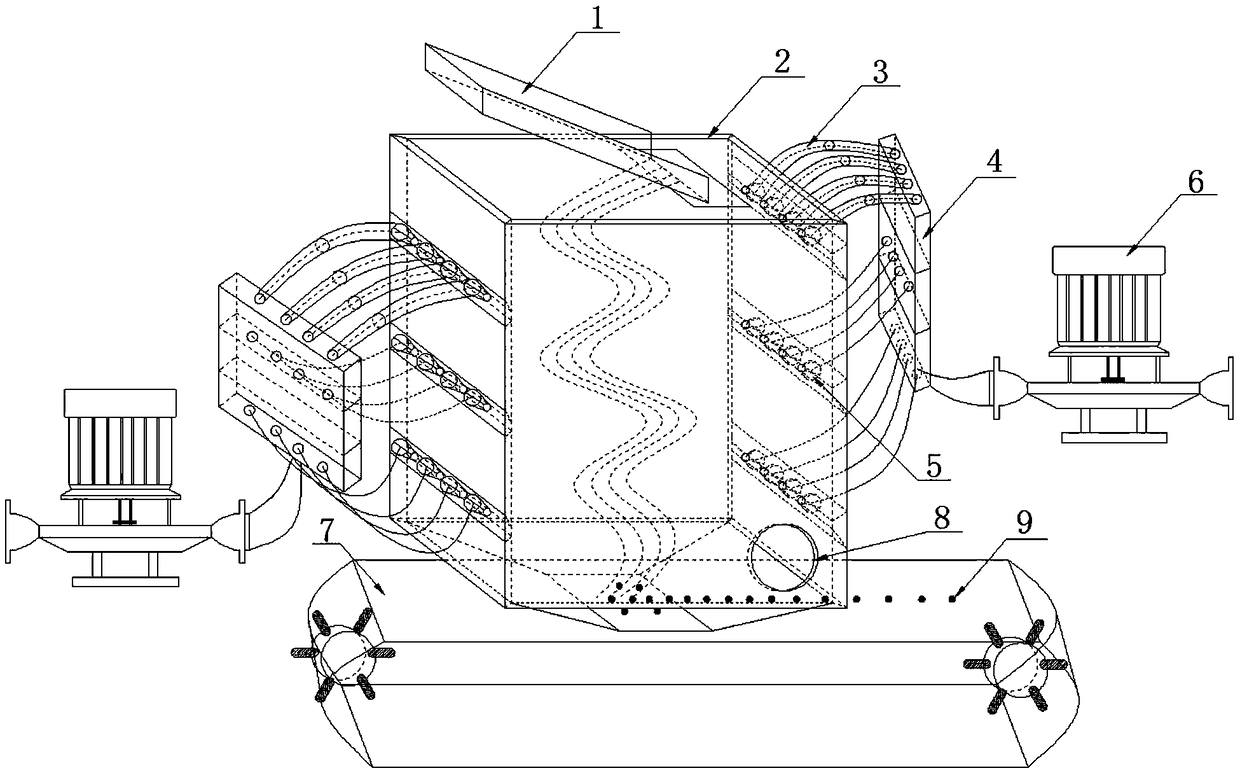 A dry processing device for blast furnace slag based on high temperature slag waste heat recovery