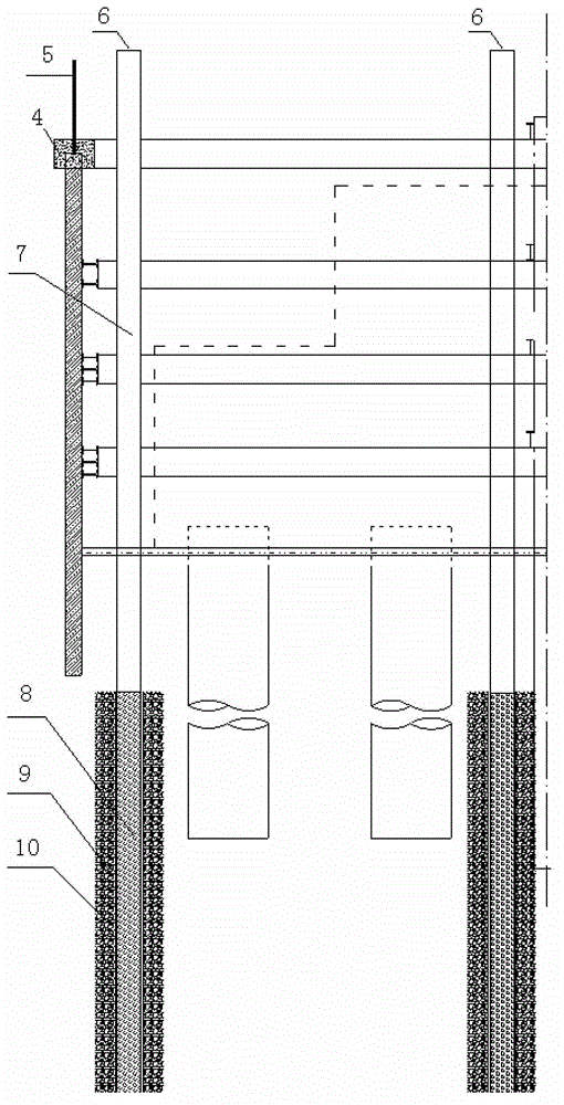 Construction method of large tube well fixed point precipitation, sealing bottom free concrete and steel sheet pile cofferdam deepwater bearing platform