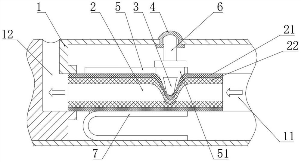 Valve-seat-free double-layer pipe straight-through type pressing closing valve and post-defecation anus cleaner