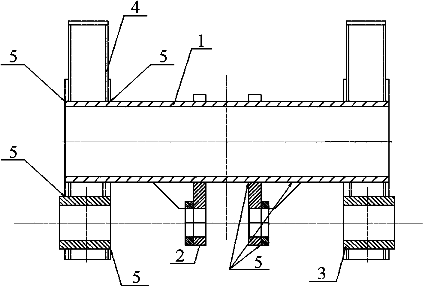 Middle torsion barrel assembly of mining dump truck