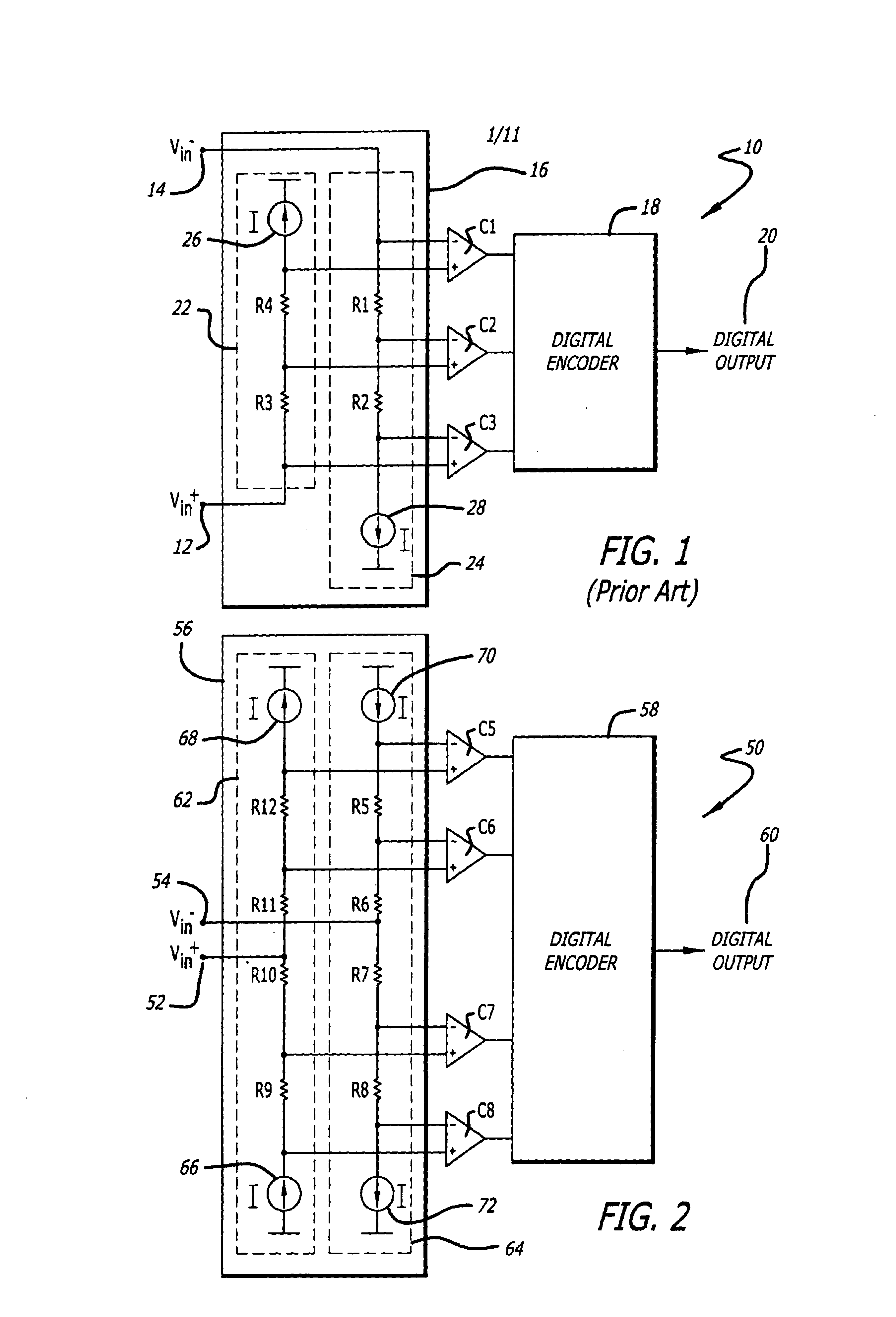 Resistive ladder, summing node circuit, and trimming method for a subranging analog to digital converter