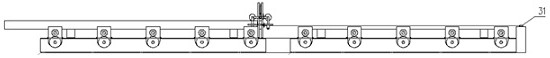 One-button type continuous casting slab four-corner hot-state cutting device and method