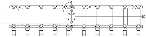 One-button type continuous casting slab four-corner hot-state cutting device and method